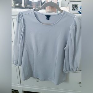 Ann Taylor Crepe Top with Chiffon Sleeves